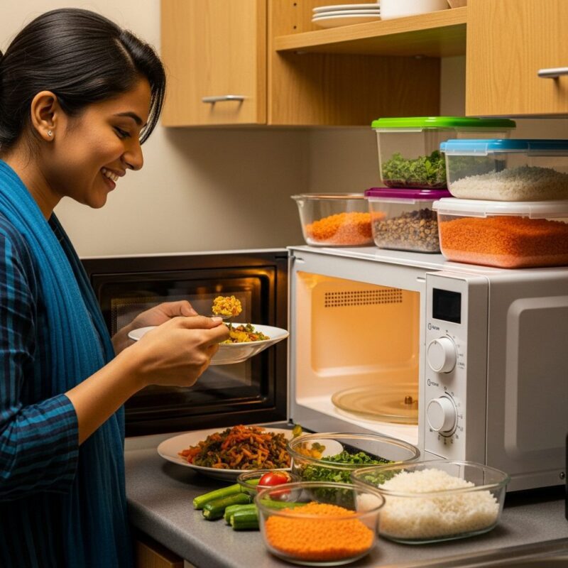 Bangladeshi student abroad cooking easy microwave vegetarian recipes quick healthy meals for solo living.